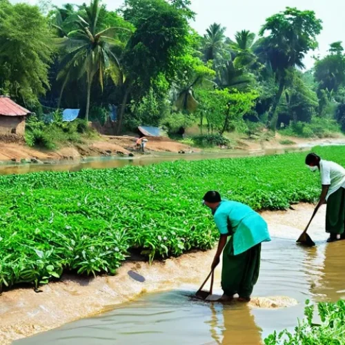 환경직 공무원 연봉과 혜택 - **Prompt:** A vibrant, sun-drenched scene showcasing dedicated Indian environmental civil servants a...
