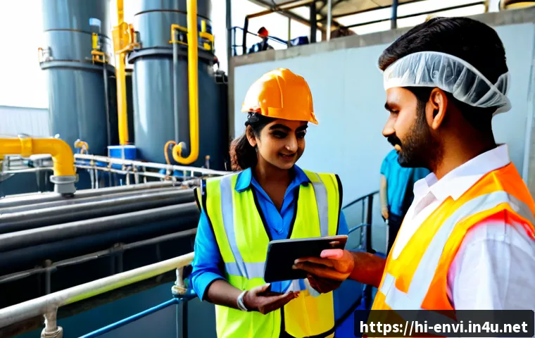 Home 17 환경보건기사 자격증 유용성 - Photorealistic environmental health professional in India wearing a reflective safety vest and hard ...